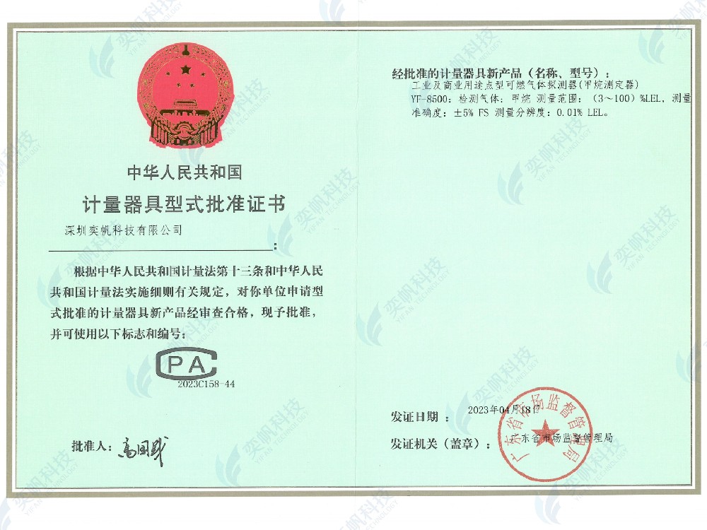 可燃气体检测仪CPA认证